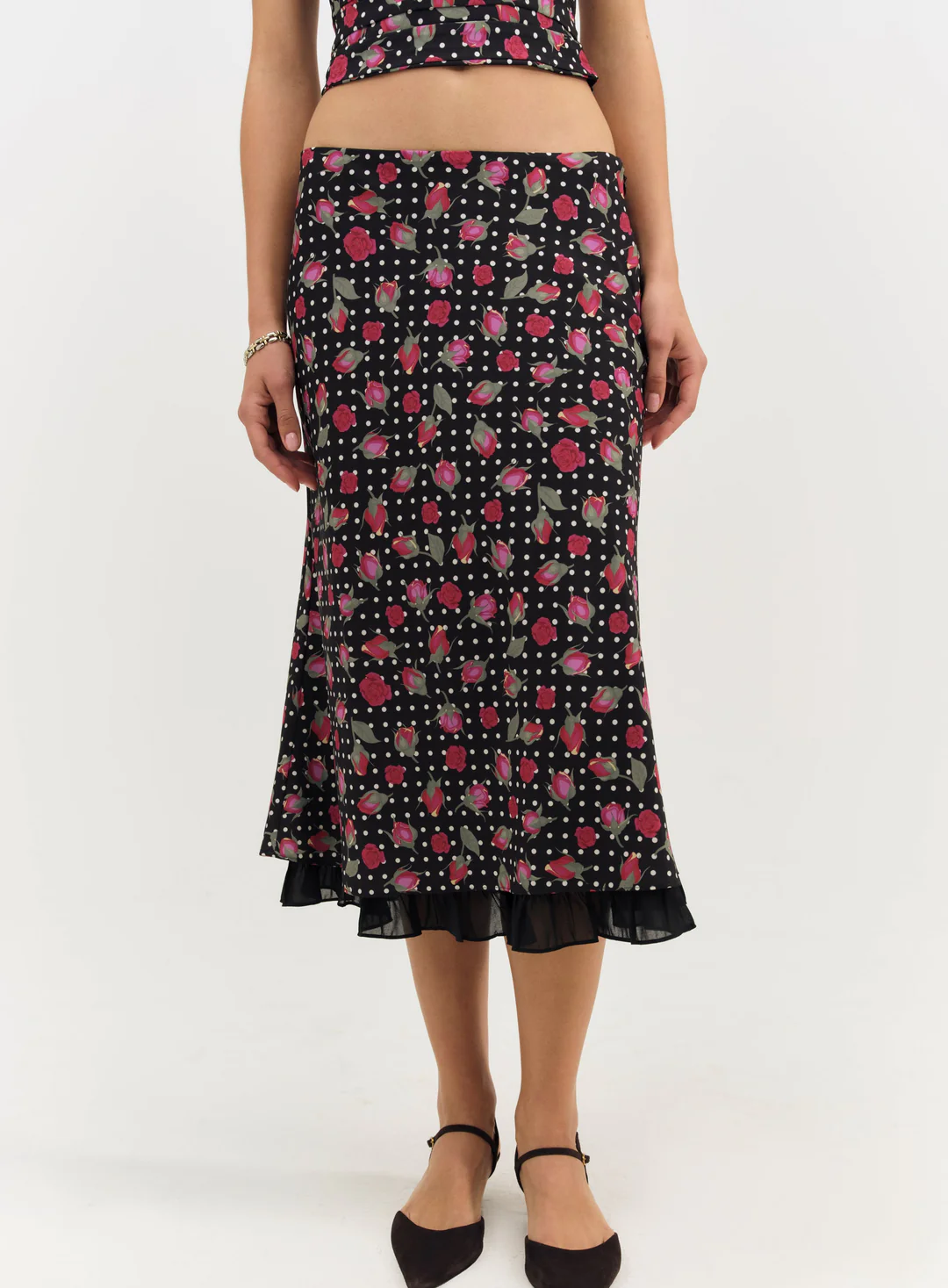 Betty Bud Midi Skirt — Black