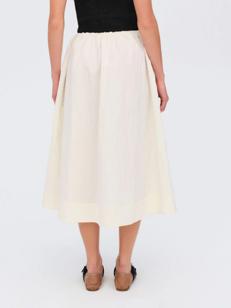 Billie Poplin Midi Skirt — Cream 3 Billie Poplin Midi Skirt — Cream
