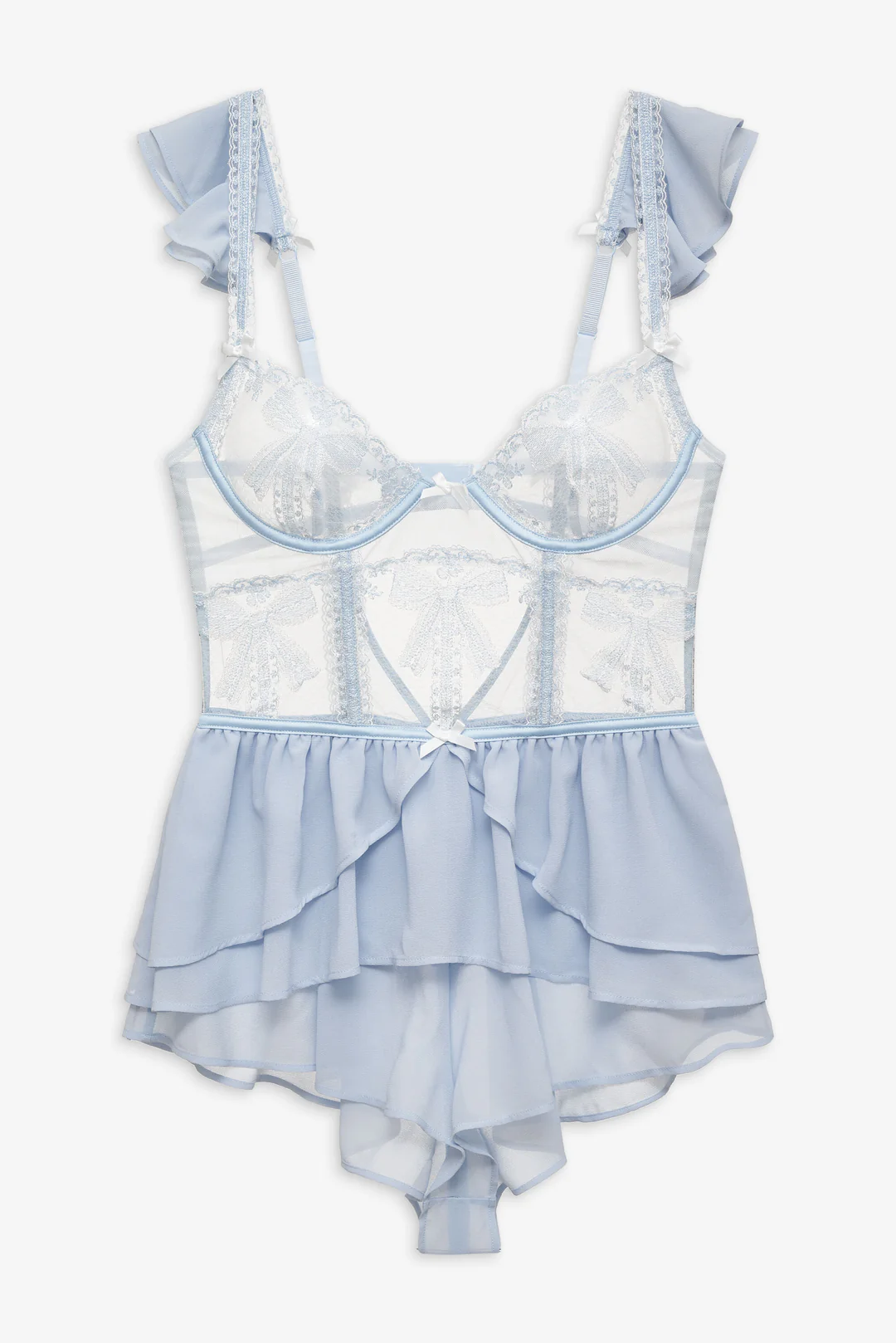 Blair Bow Romper — Blue
