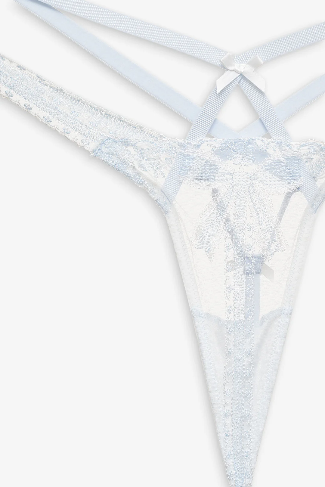 Blair Bow Thong Panty — Blue