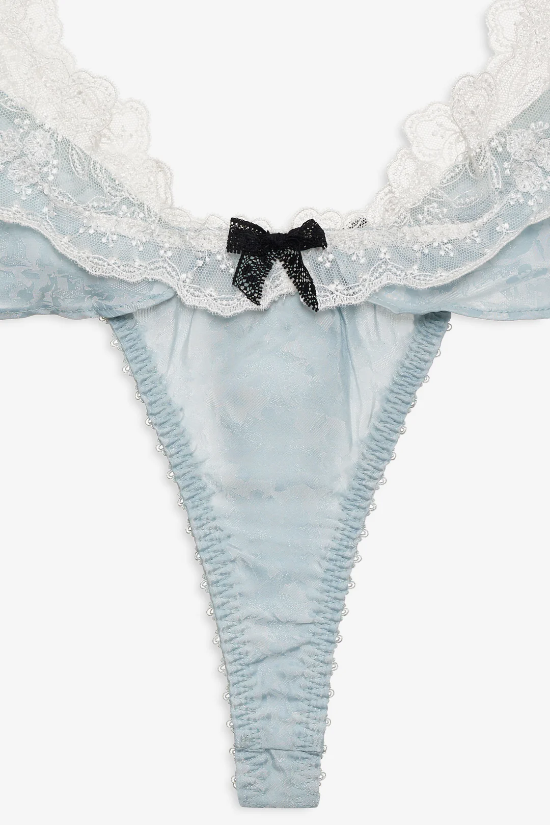 Bluebird Jacquard Thong Panty — Dusty Blue 5 Bluebird Jacquard Thong Panty — Dusty Blue
