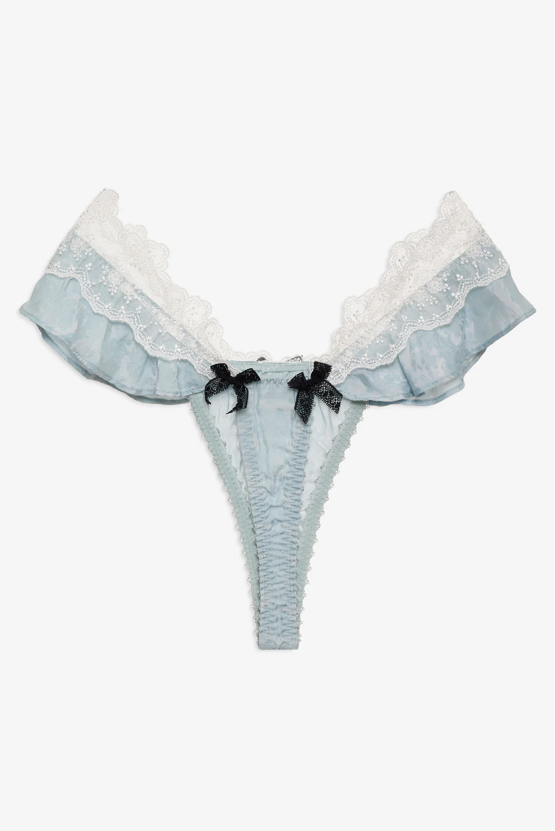 Bluebird Jacquard Thong Panty — Dusty Blue 6 Bluebird Jacquard Thong Panty — Dusty Blue
