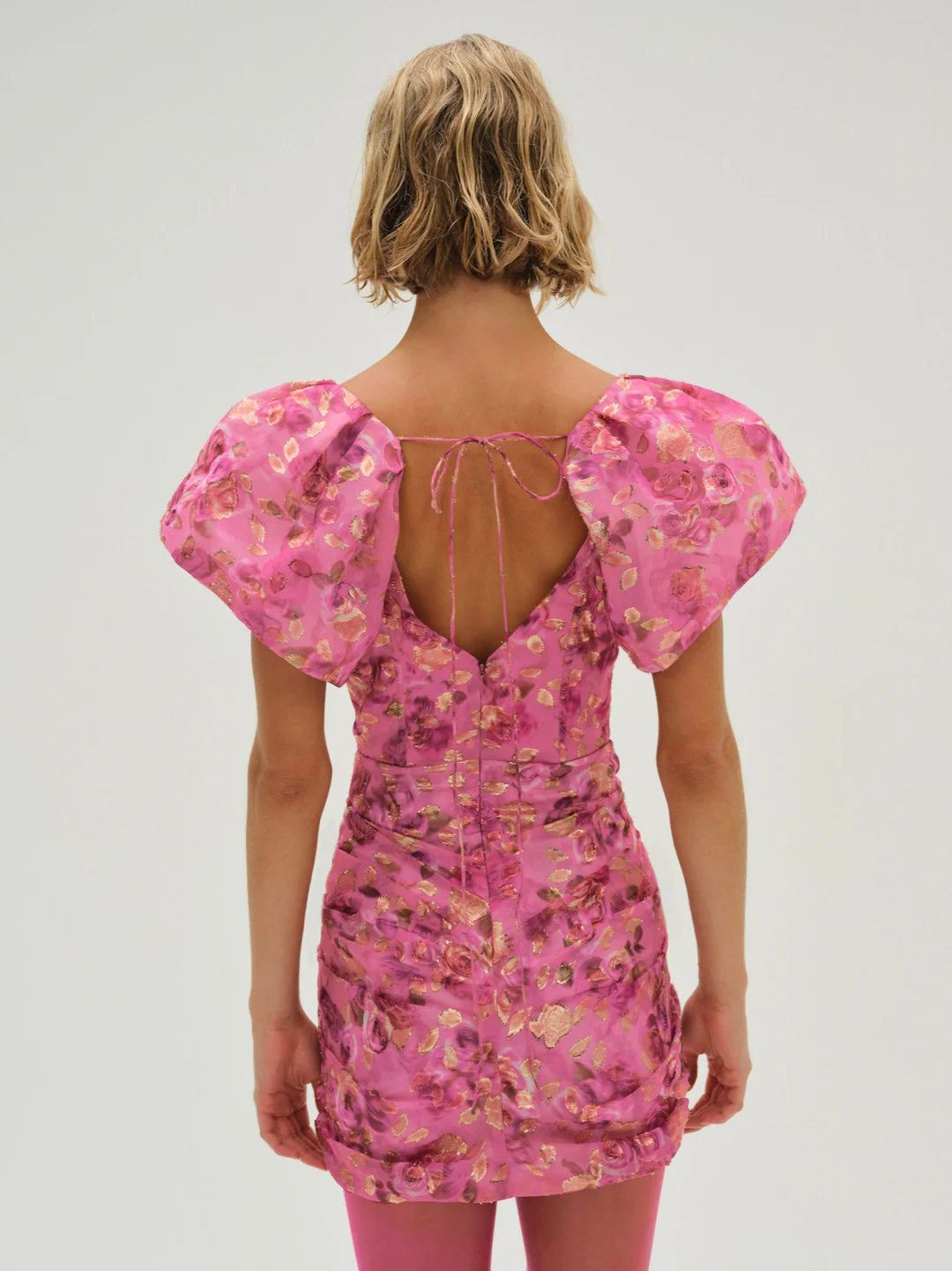 Blurred Roses Mini Dress — Pink