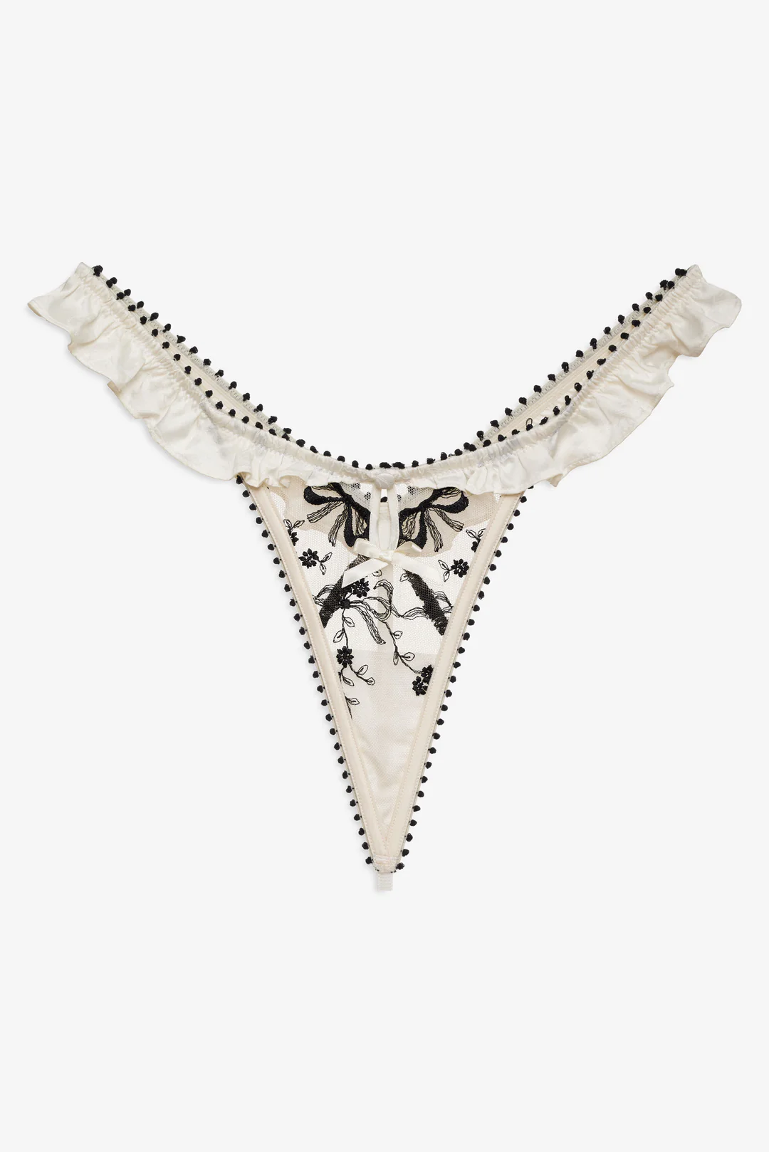 Bow Time Thong Panty — Cream 5 Bow Time Thong Panty — Cream