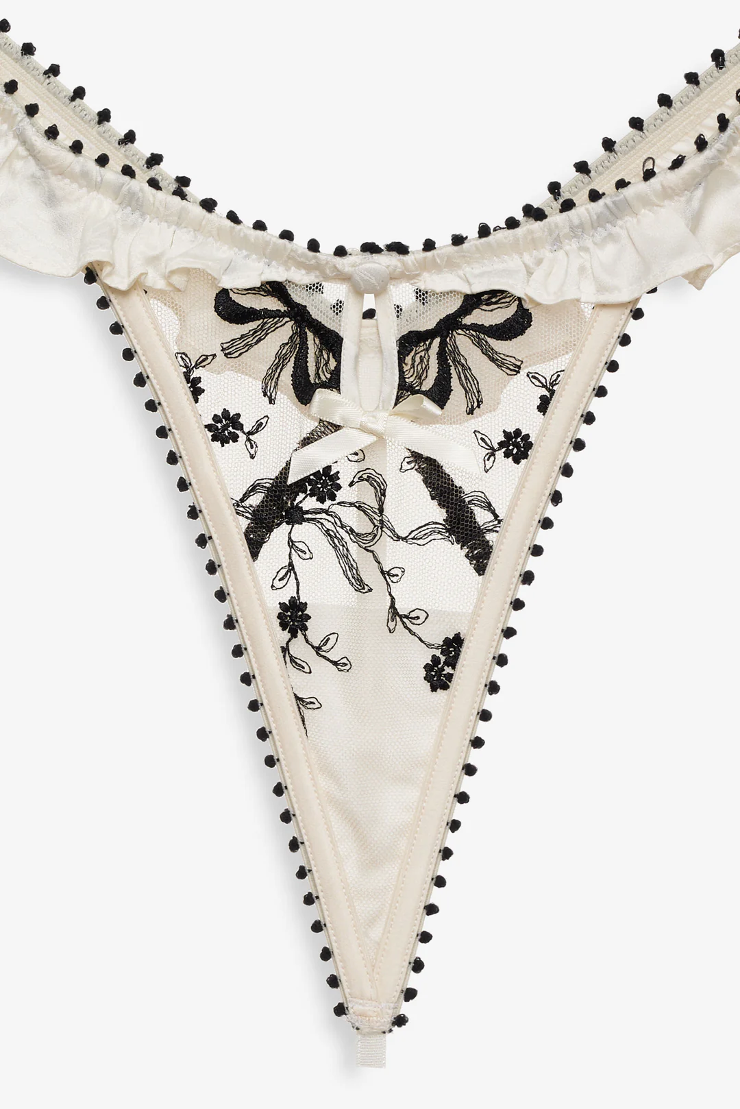 Bow Time Thong Panty — Cream 6 Bow Time Thong Panty — Cream