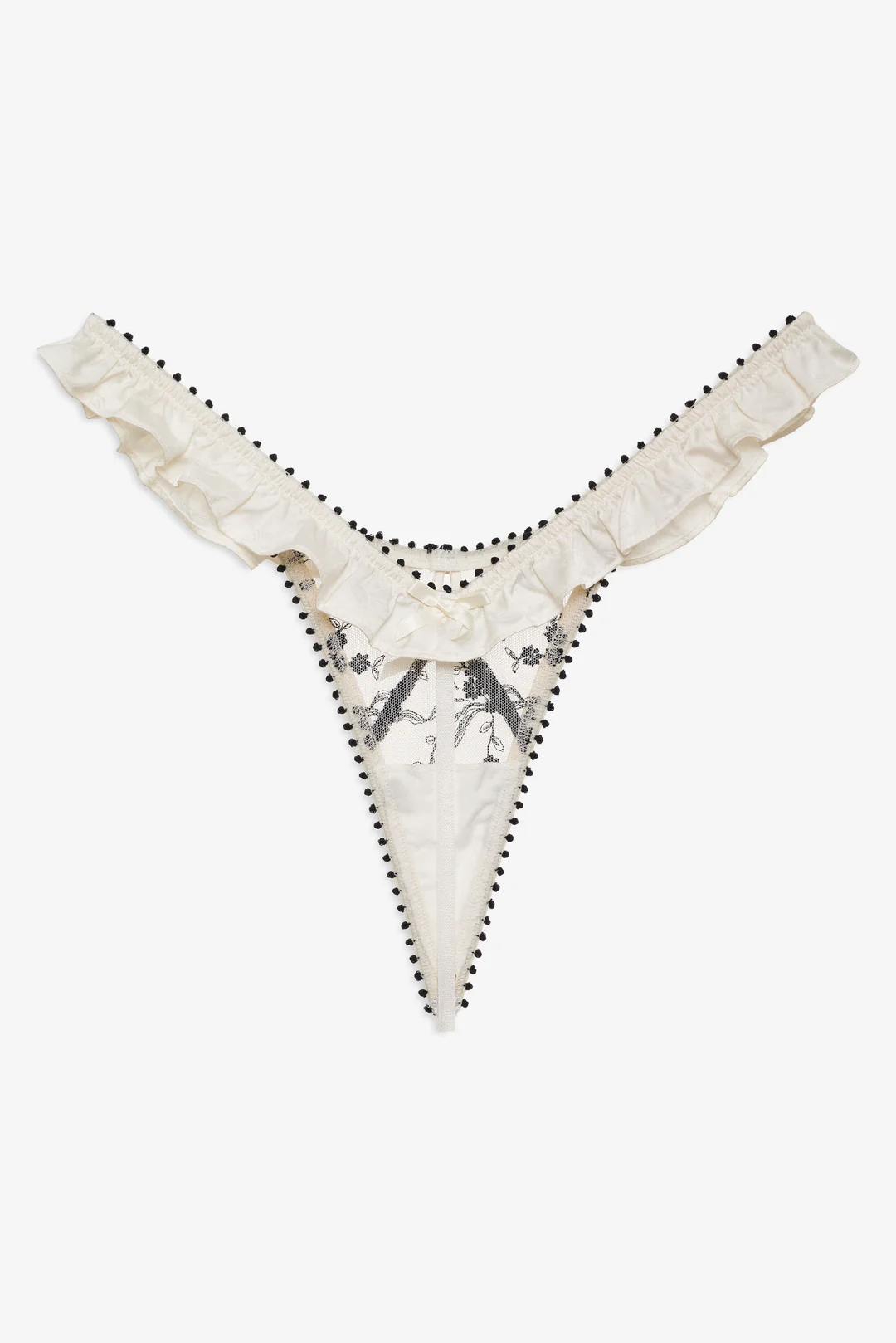 Bow Time Thong Panty — Cream 7 Bow Time Thong Panty — Cream
