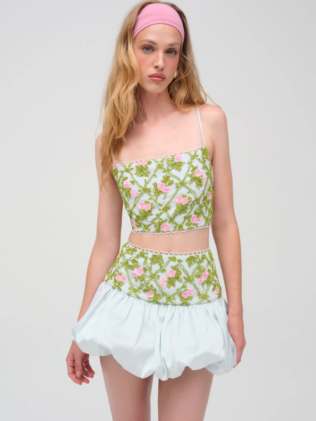 Bridget Beaded Mini Skirt — Blue