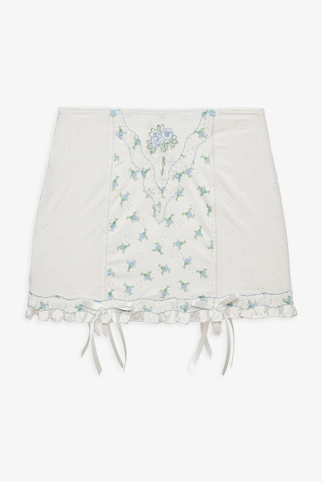 Budding Blossom Garter Skirt — White