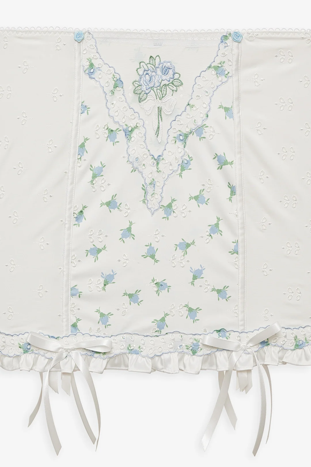 Budding Blossom Garter Skirt — White