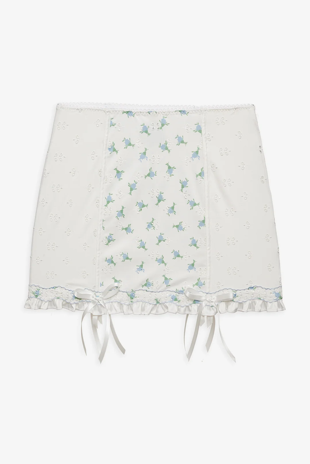 Budding Blossom Garter Skirt — White
