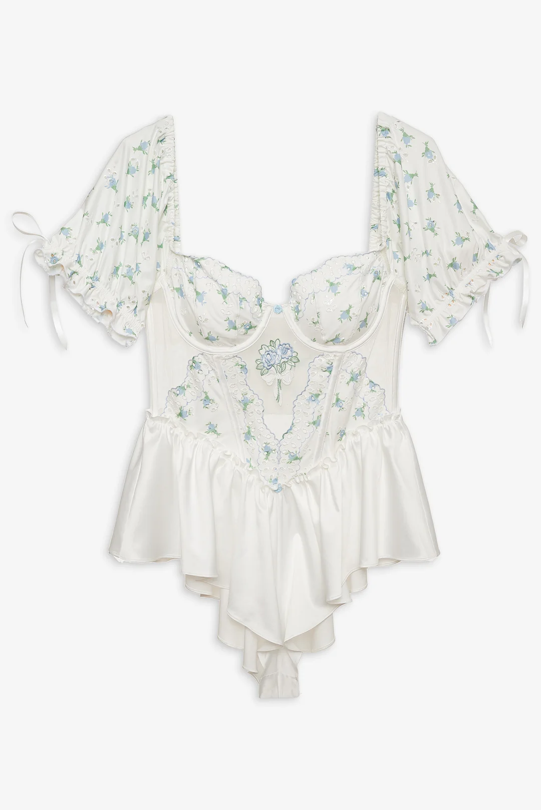Budding Blossom Sleep Romper — White