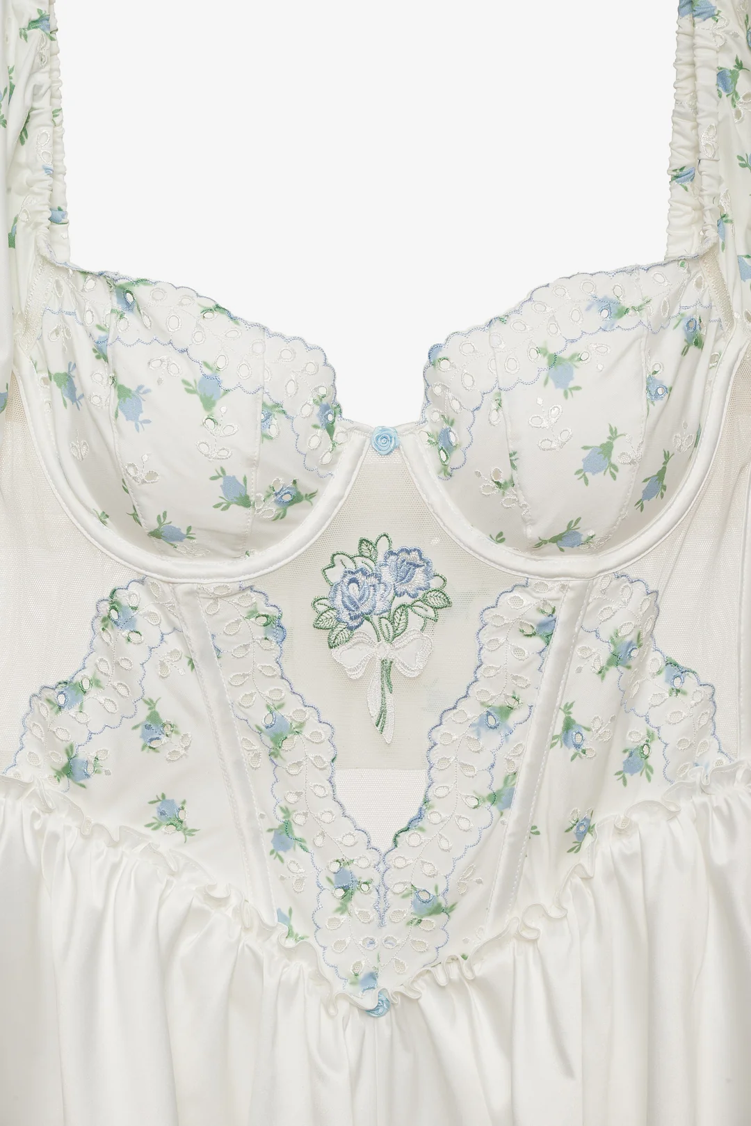 Budding Blossom Sleep Romper — White