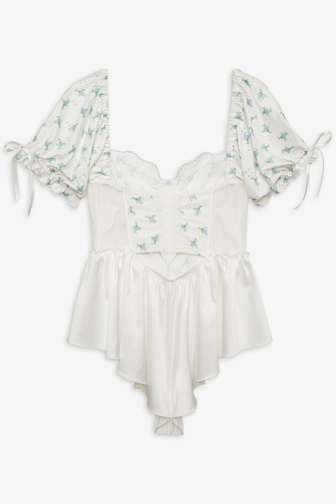 Budding Blossom Sleep Romper — White