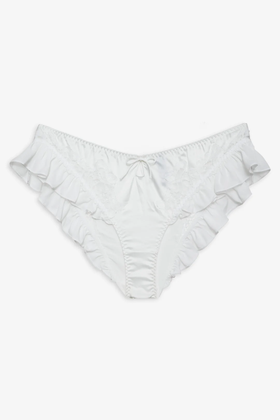Butterfly Lace Ruffle Cheeky Panty — White 5 Butterfly Lace Ruffle Cheeky Panty — White