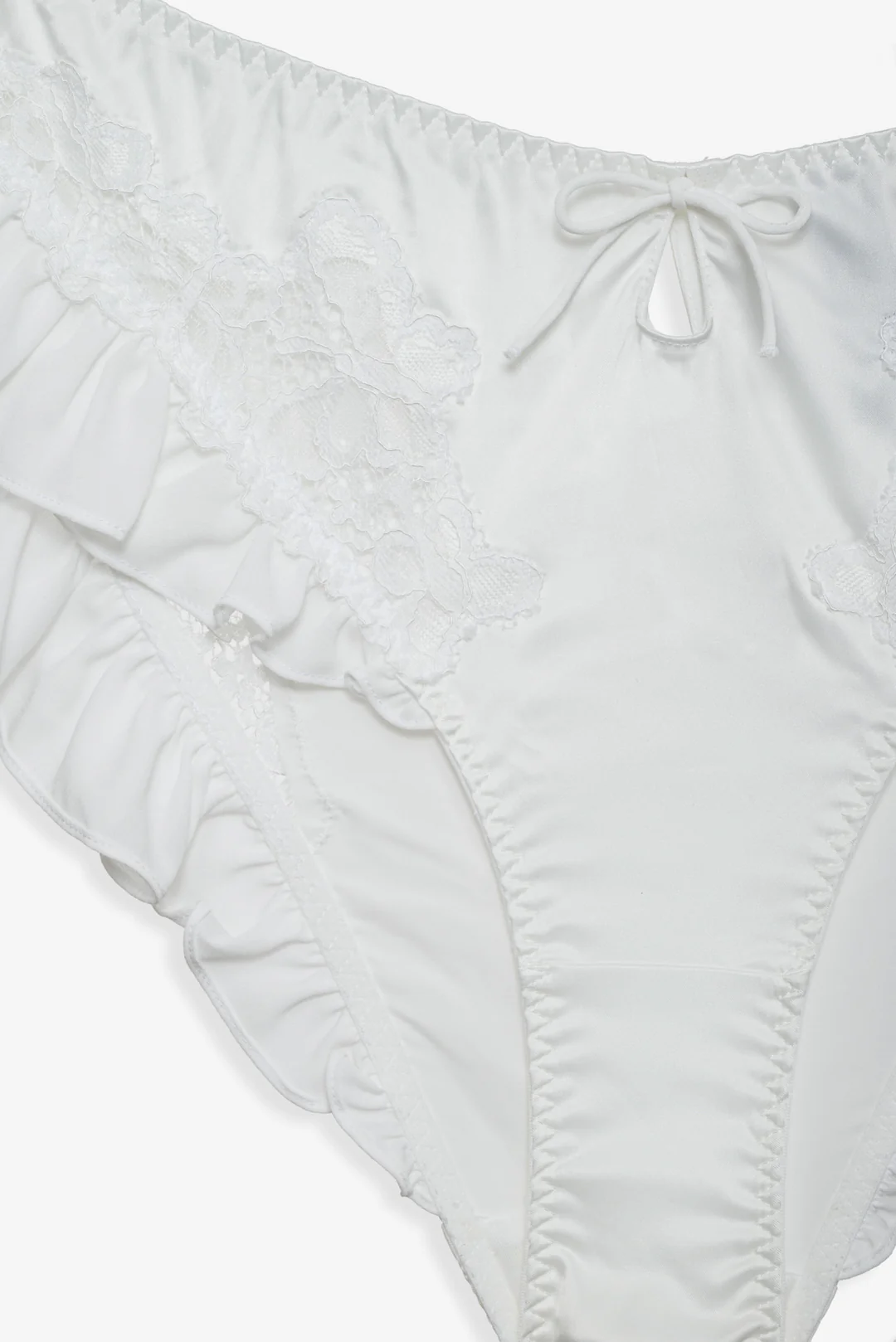 Butterfly Lace Ruffle Cheeky Panty — White 6 Butterfly Lace Ruffle Cheeky Panty — White