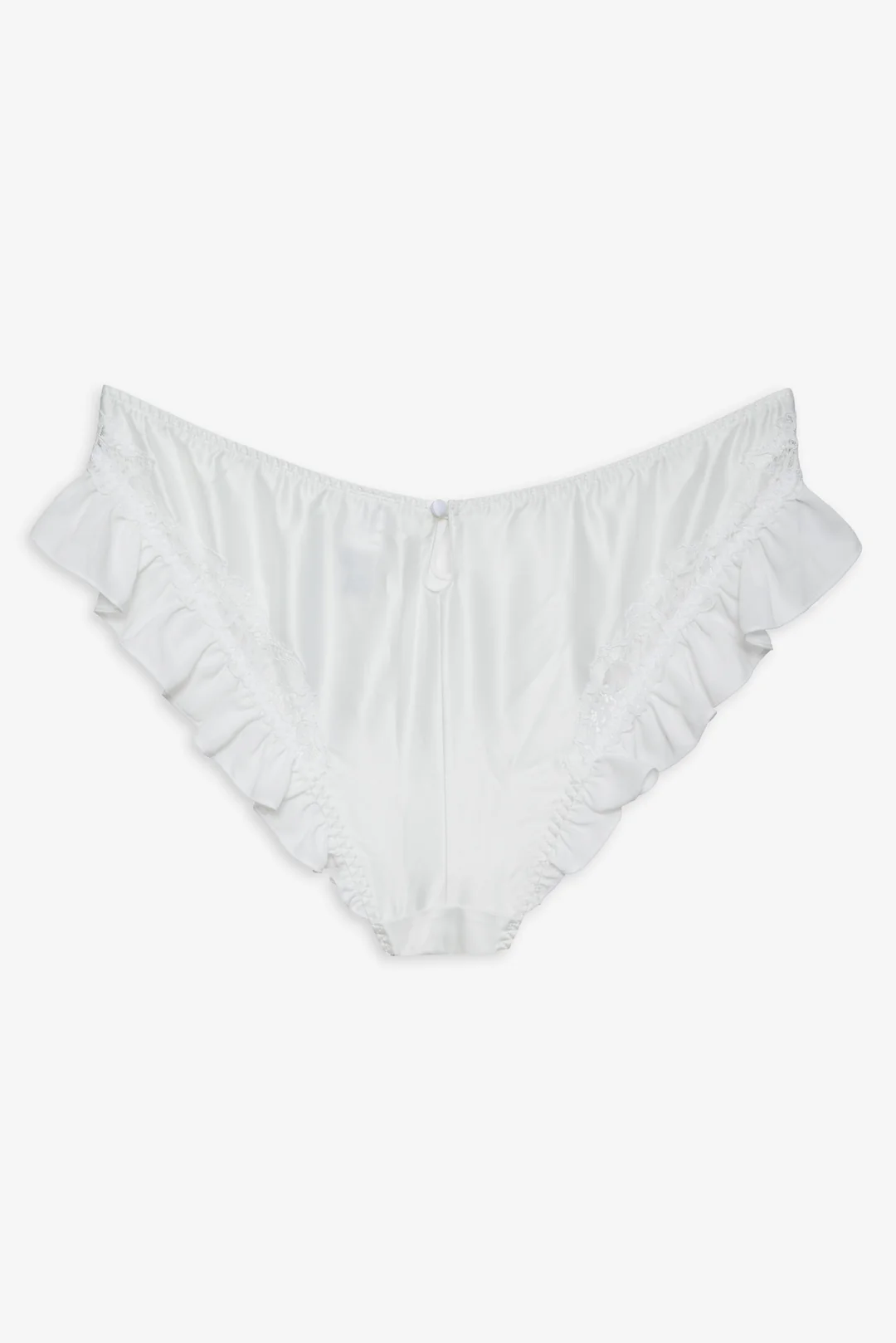 Butterfly Lace Ruffle Cheeky Panty — White 7 Butterfly Lace Ruffle Cheeky Panty — White