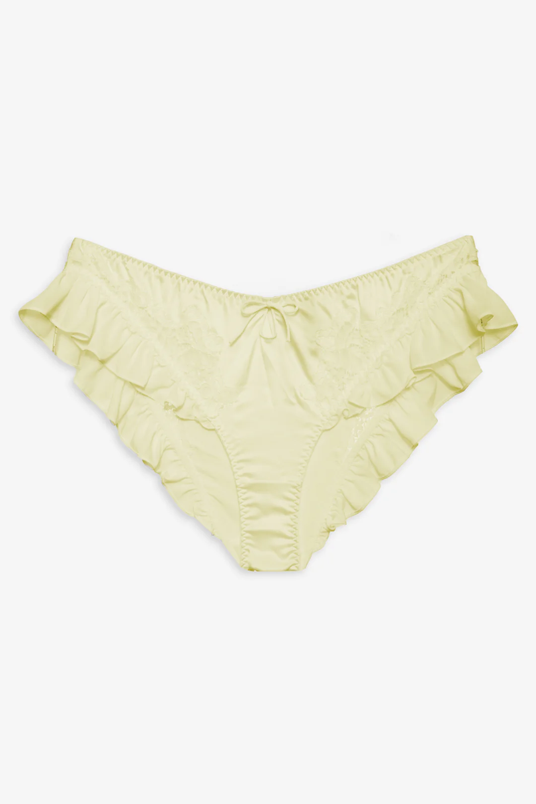 Butterfly Lace Ruffle Cheeky Panty — Yellow