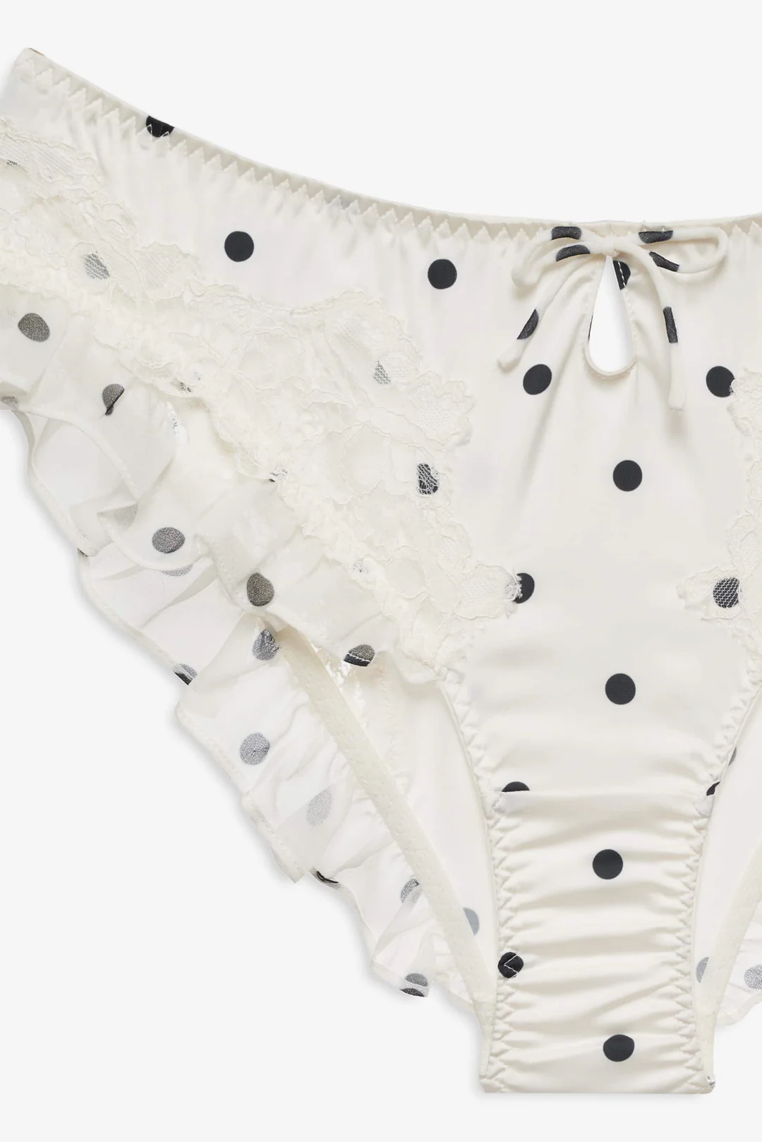 Butterfly Lace Ruffle Cheeky Panty — Cream