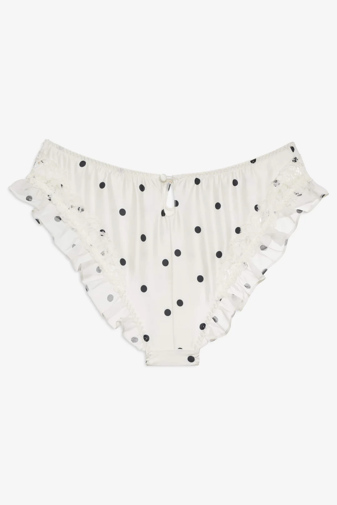 Butterfly Lace Ruffle Cheeky Panty — Cream