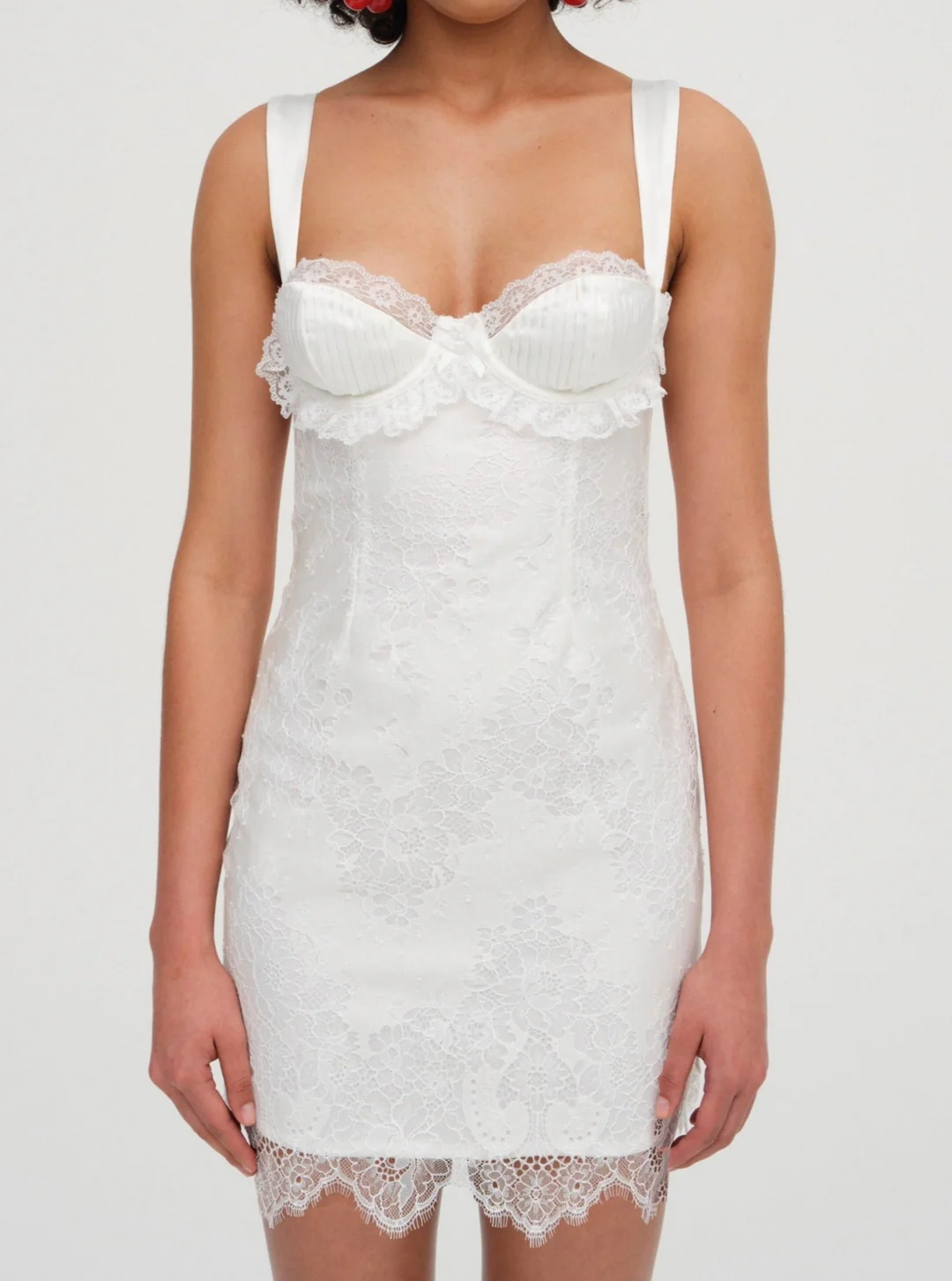 Allira Lace Mini Dress — White