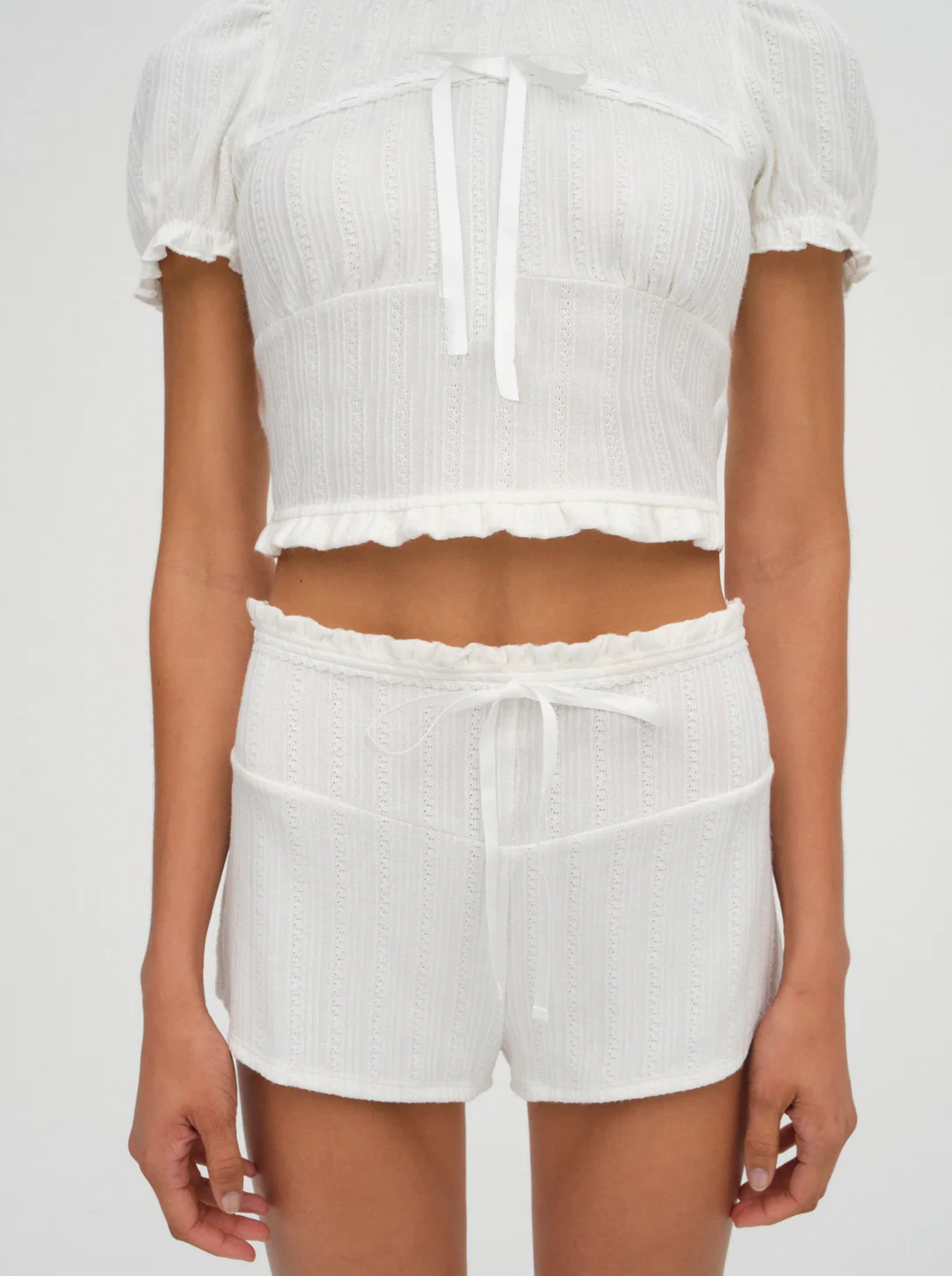 Allison Pointelle Short — White