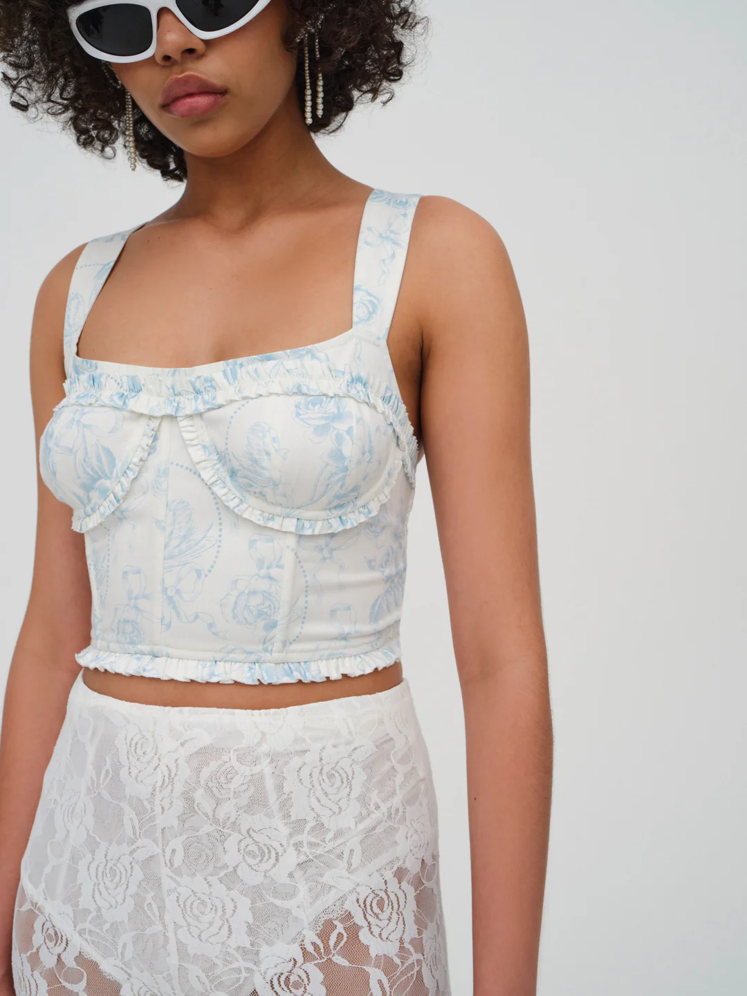 Chantal Denim Corset Top — Blue