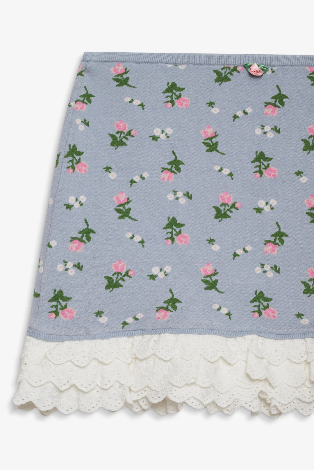 Amalia Knit Mini Skirt — Blue