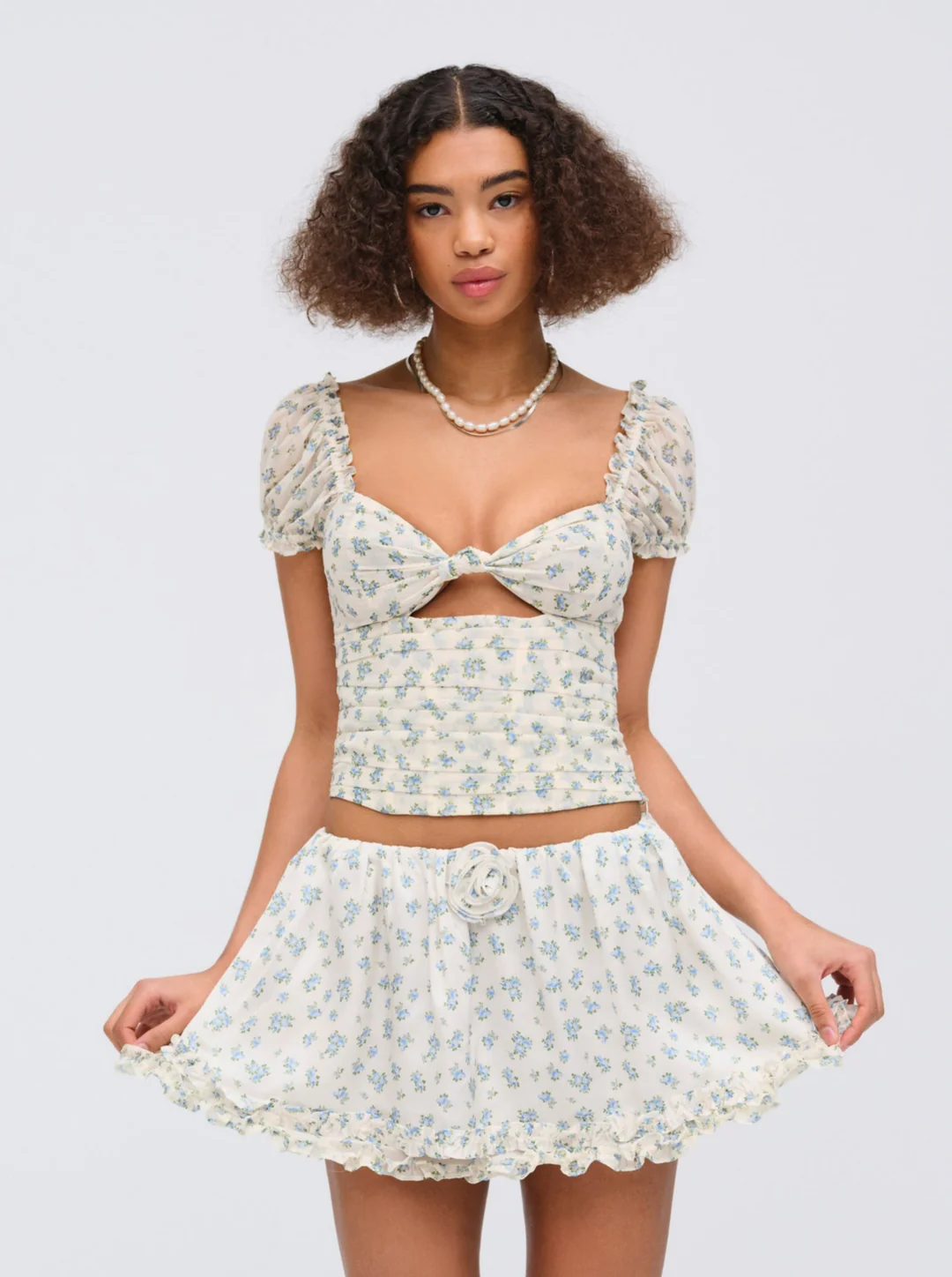 Chateau Mini Skirt — Blue
