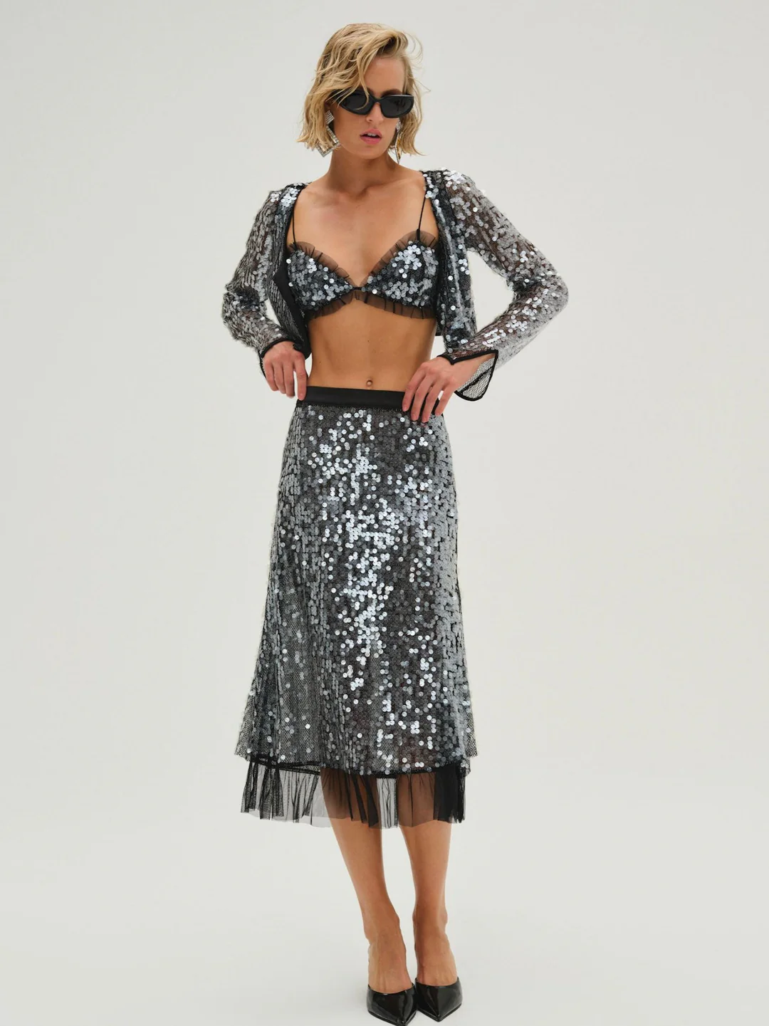 Christelle Midi Skirt — Black