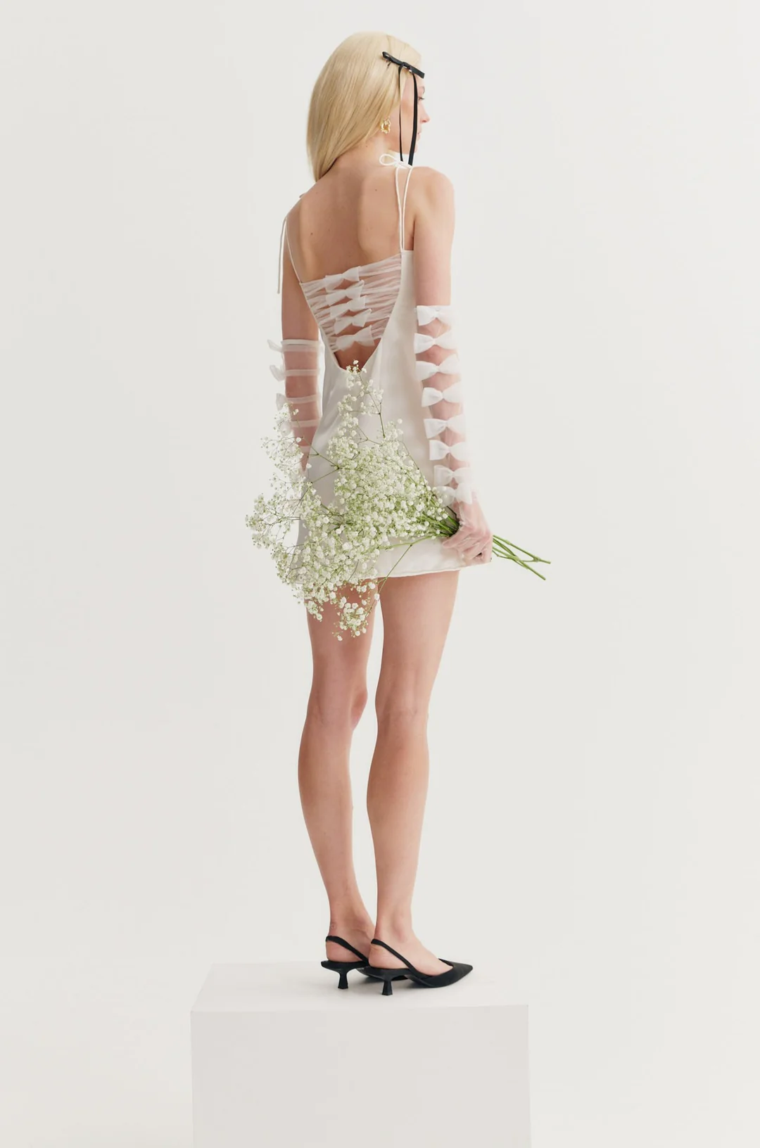 Ambre Mini Dress W/ Gloves — White 4 Ambre Mini Dress W/ Gloves — White