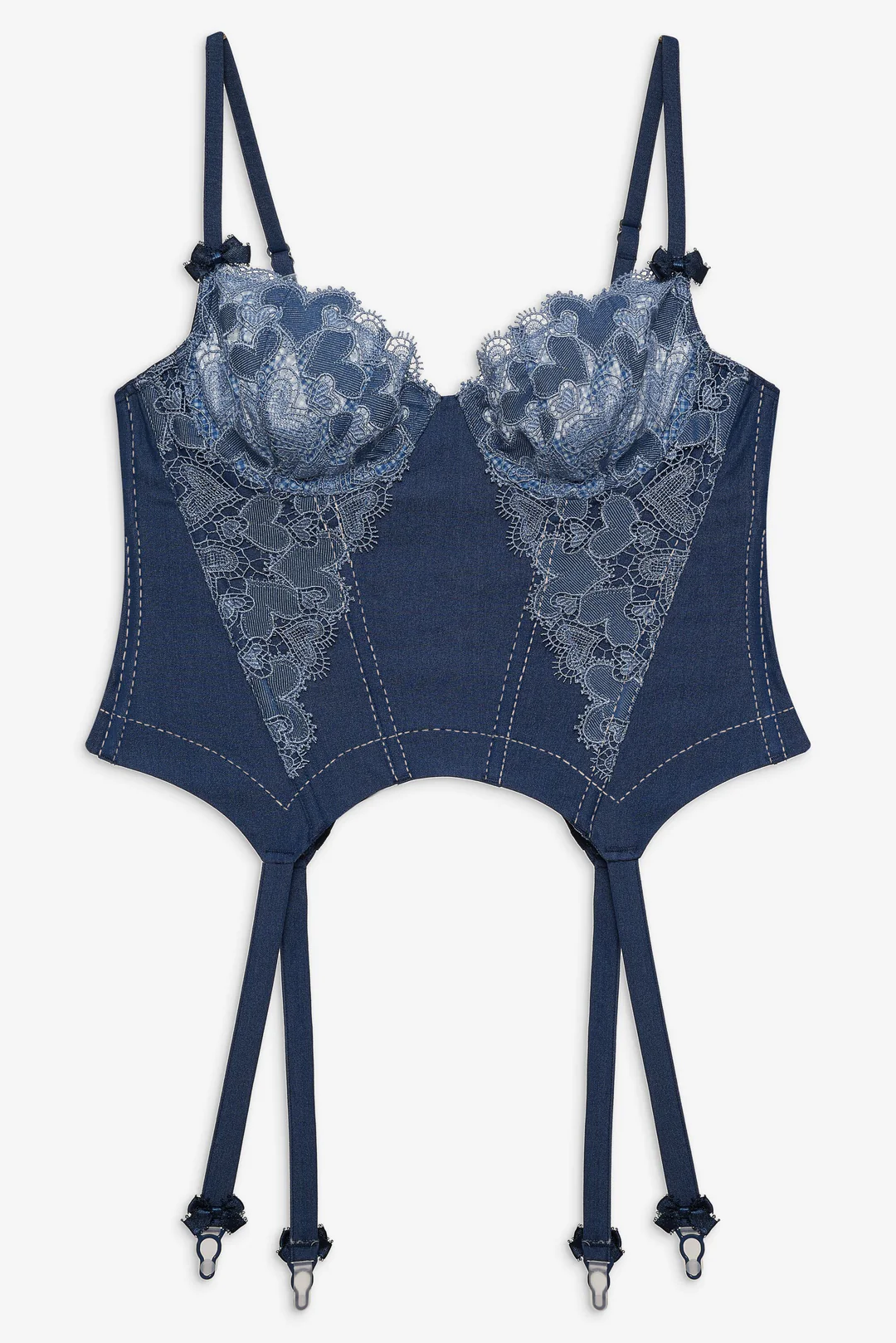 Denim Hearts Bustier — Blue 5 Denim Hearts Bustier — Blue