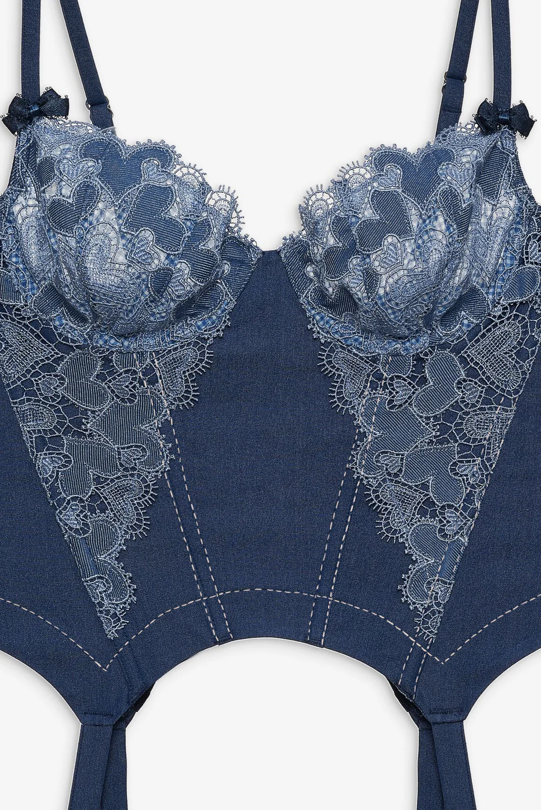 Denim Hearts Bustier — Blue 6 Denim Hearts Bustier — Blue
