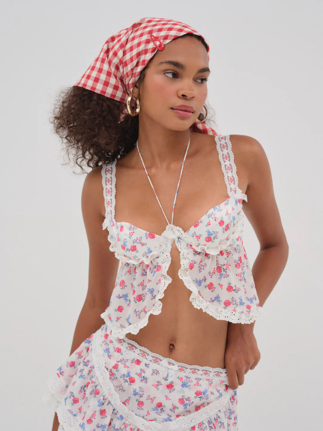 Ditsy Day Top — Red