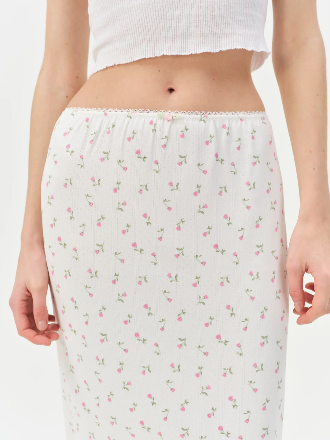 Elliana Midi Skirt — White