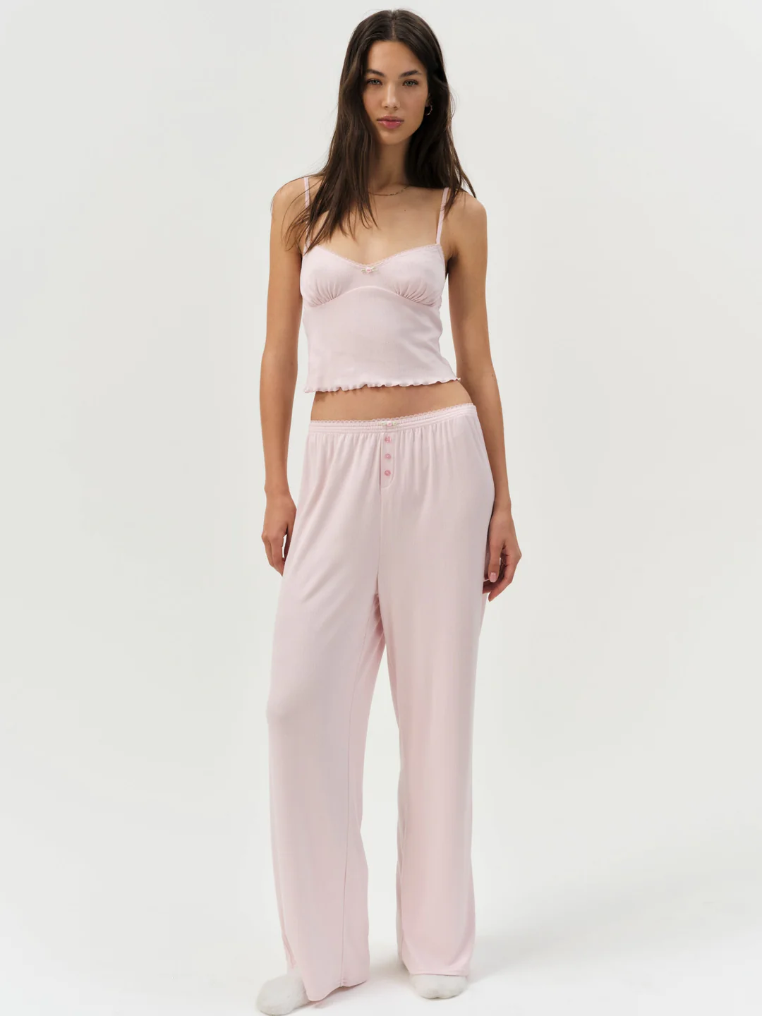 Elliana Sleep Top — Dusty Pink