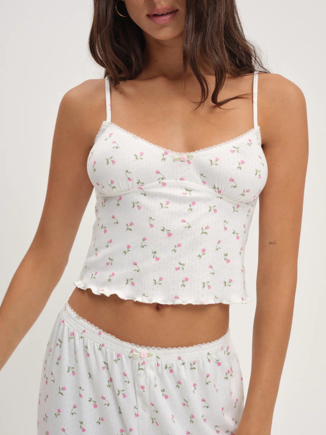 Elliana Sleep Top — White