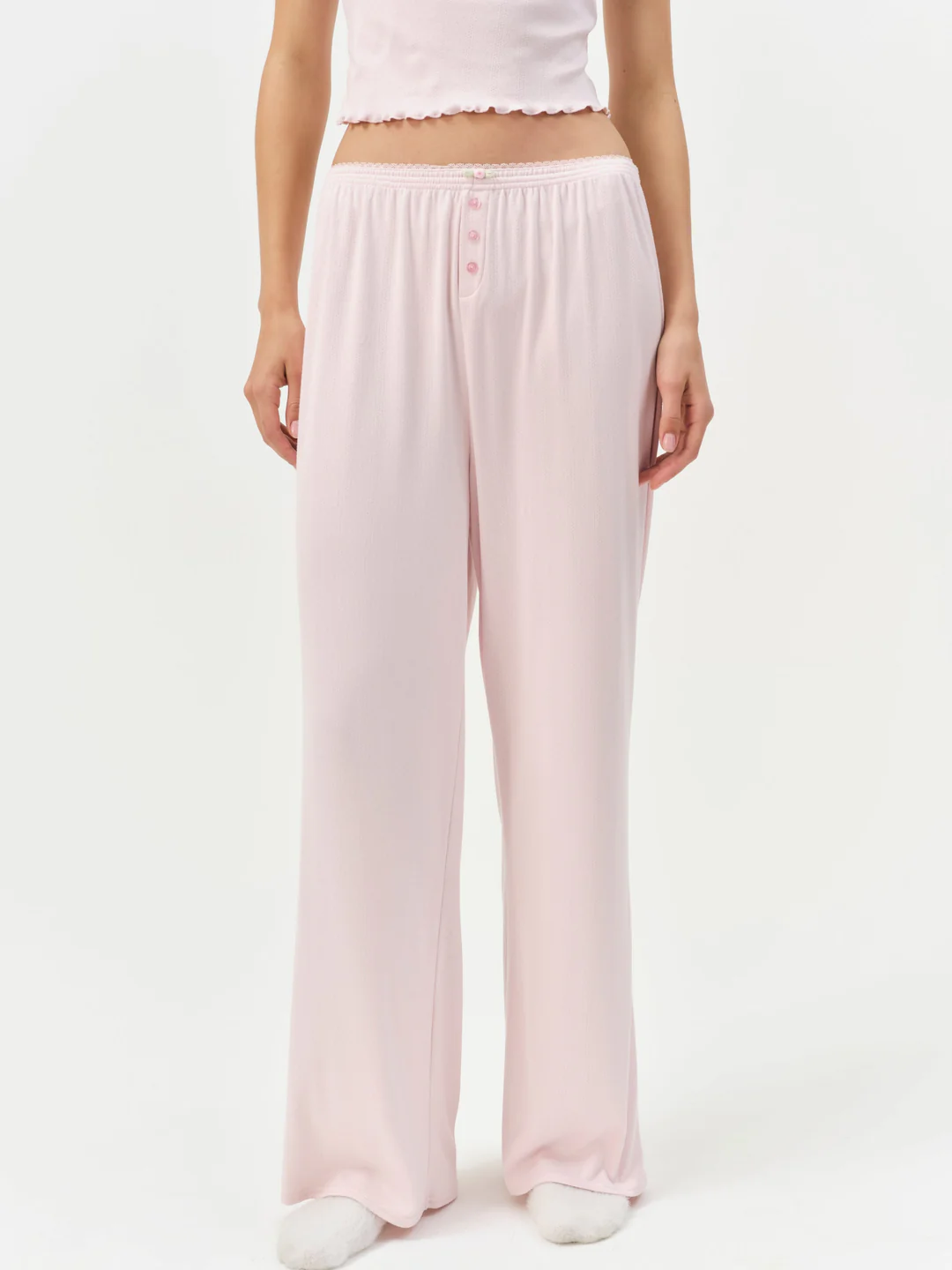 Elliana Wide Leg Pant — Dusty Pink