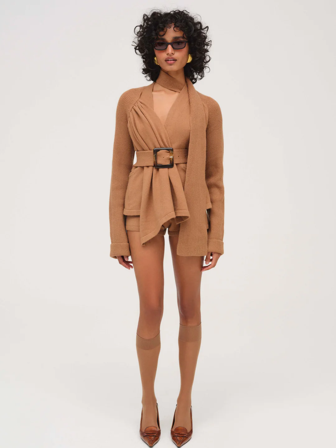 Ellie Knit Short — CAMEL 4 Ellie Knit Short — CAMEL