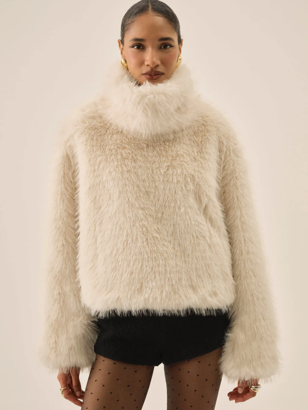 Arctic Faux Fur Pullover — Cream
