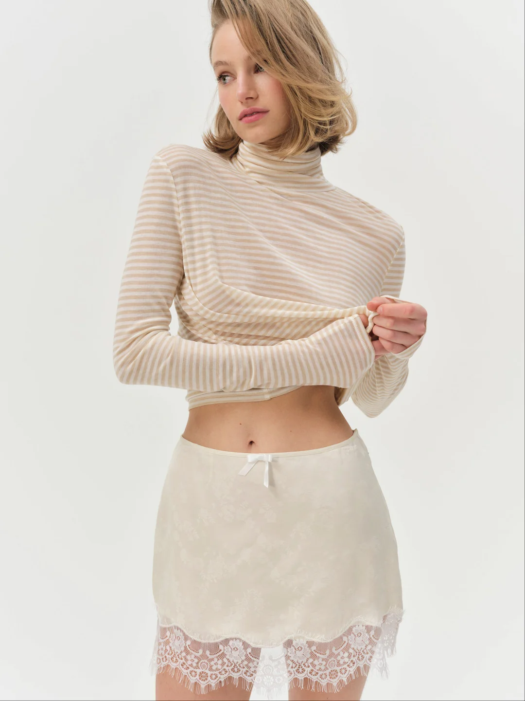 Athena Turtle Neck Top — Cream 4 Athena Turtle Neck Top — Cream
