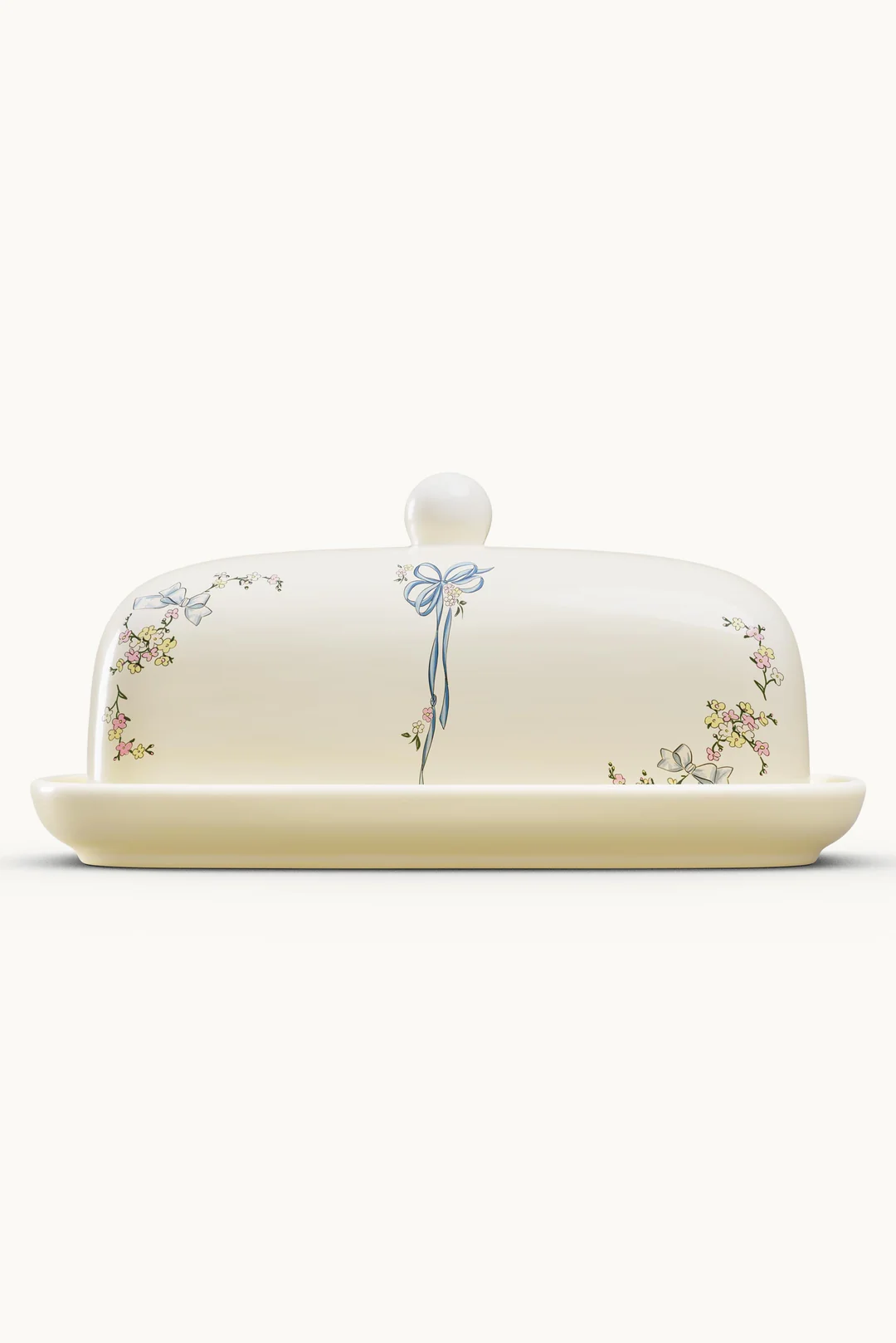 Baby Bows Butter Dish — Ivory
