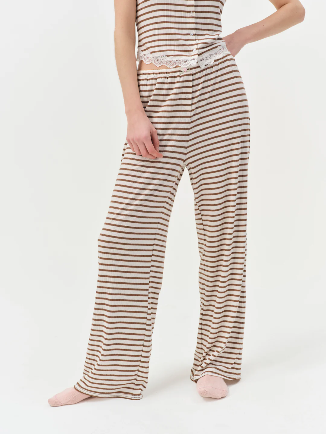 Bella Wide Leg Pant — Brown