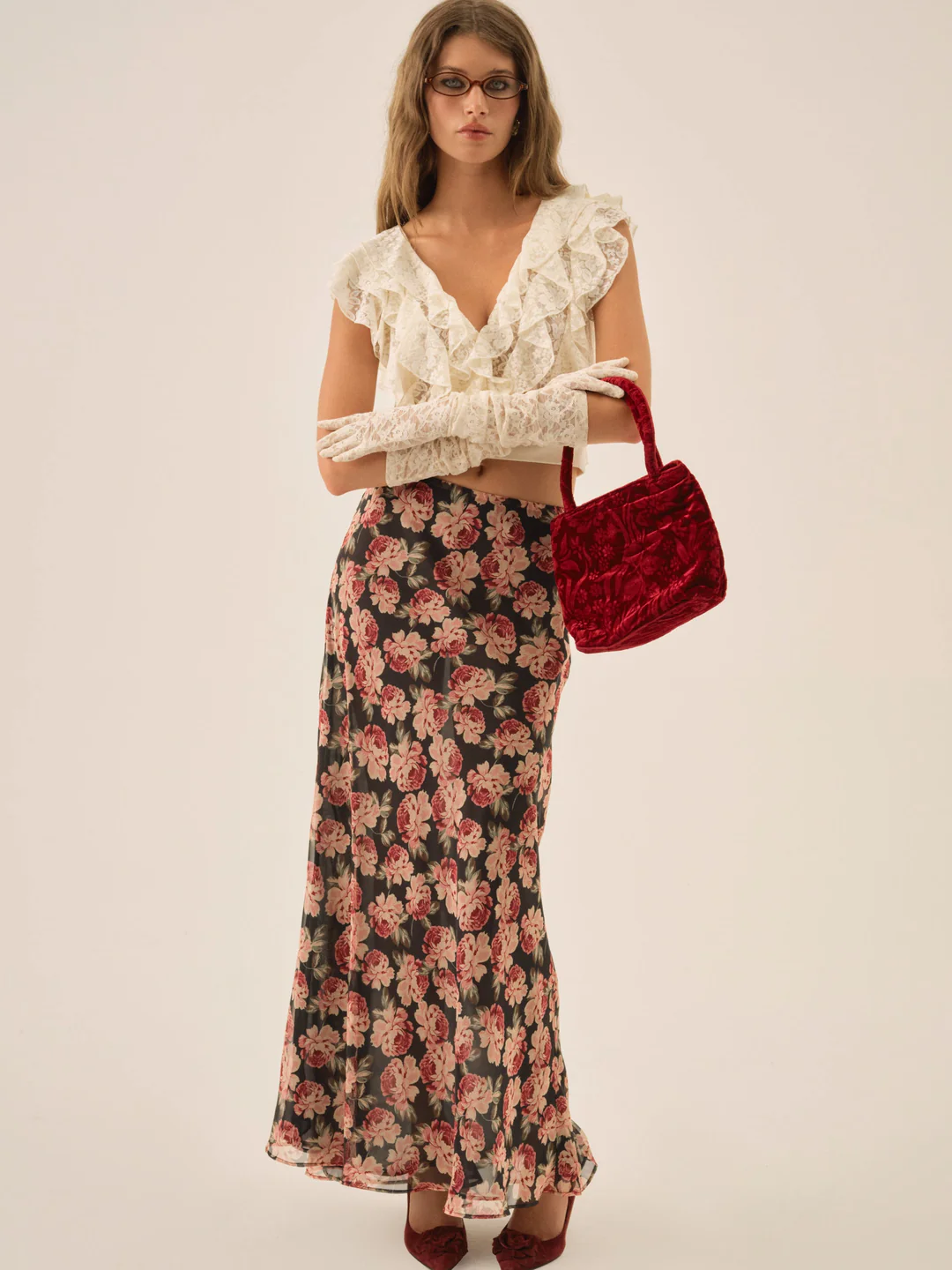 Belmond Floral Maxi Skirt — Black 3 Belmond Floral Maxi Skirt — Black