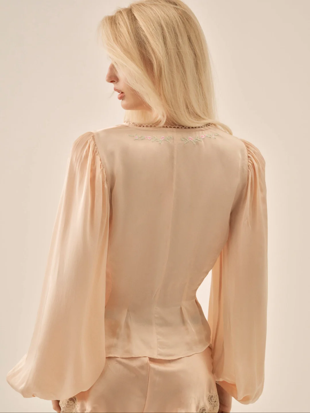 Betsy Bow Blouse — Pale Peach 3 Betsy Bow Blouse — Pale Peach